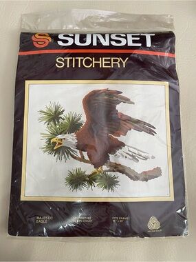 Sunset Stitchery Majestic Eagle Wall Art Kit -2555  unopened